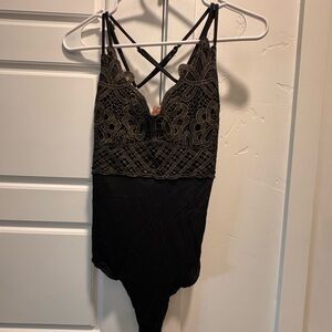 Elegant Black Lace Bodysuit